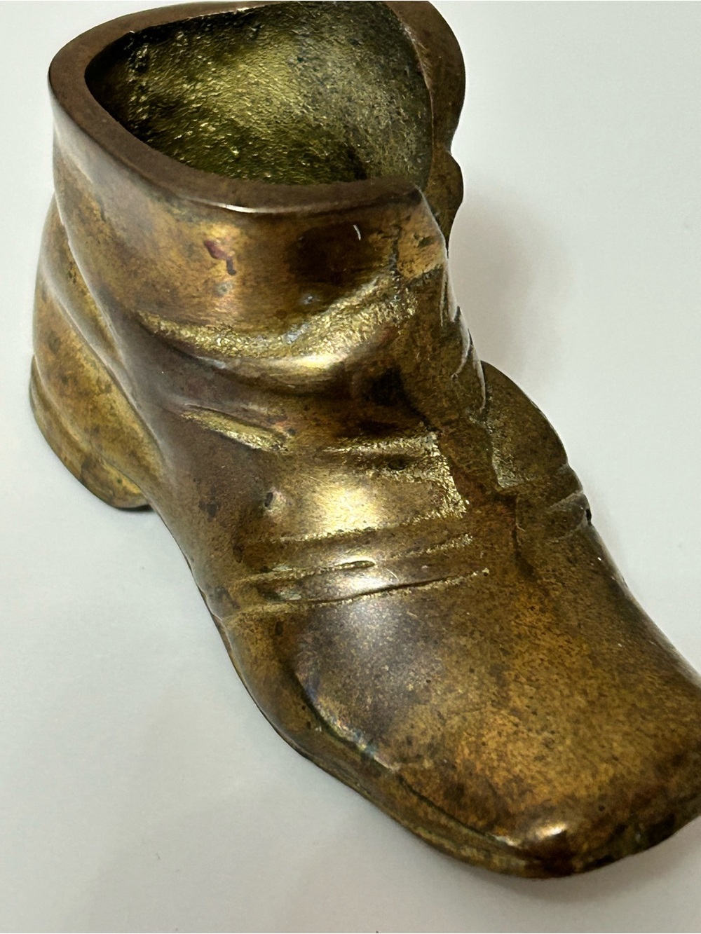 4/$100 Antique Brass Baby Shoe Figurine - Gold Tone paperweight